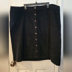 Woman Within Black Courdaroy with Button Detail